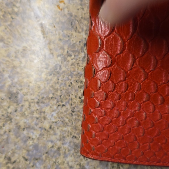 Coach Red Python Embossed Wallet - Picture 7 of 11